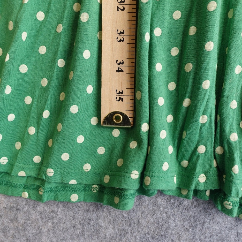 Vintage Green Polka Dot Fit and Flare Dress M Rayon Midi Sleeveless Babydoll Y2K - Picture 7 of 9